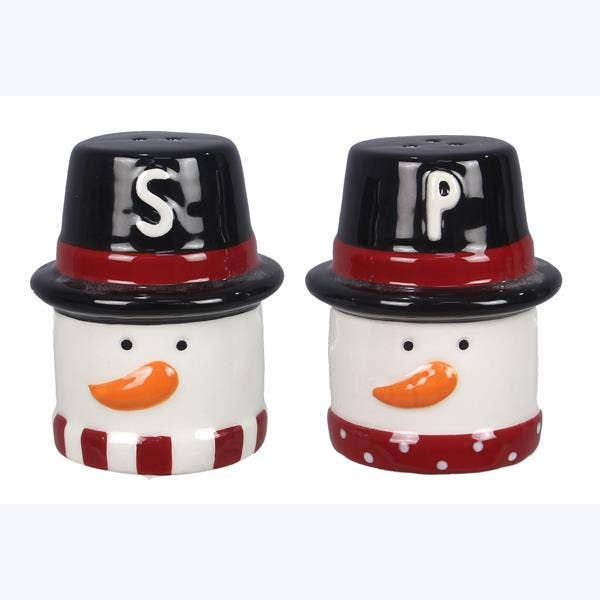 Ceramic Christmas Snowman Salt and Pepper Set