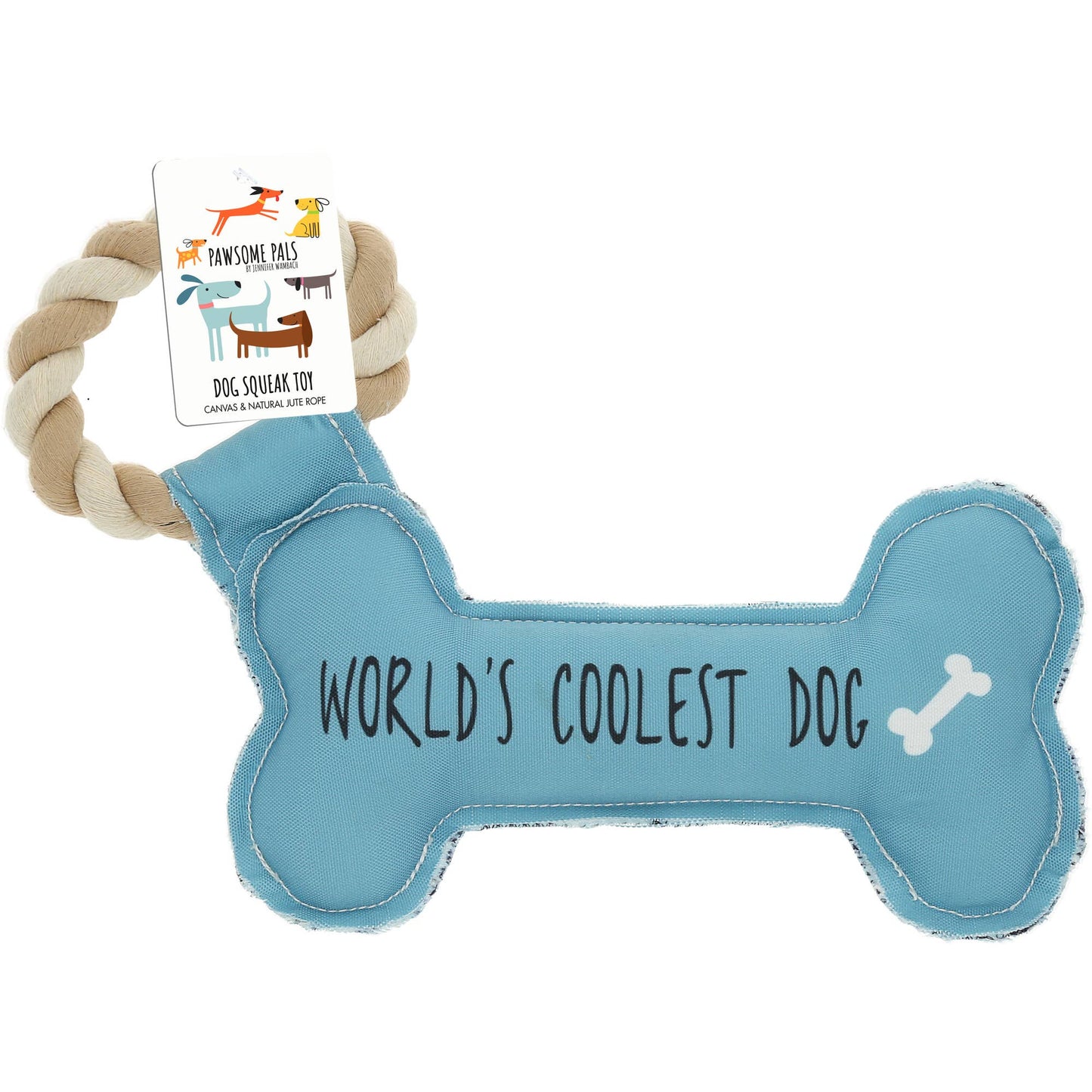 Coolest Dog - Canvas Dog Toy on a Rope
