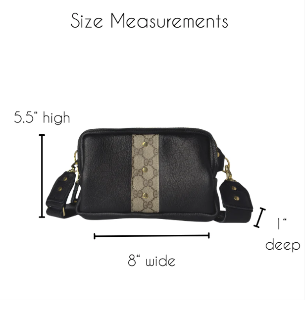 Bella Belt Bag In Black Leather | Upcycled GG