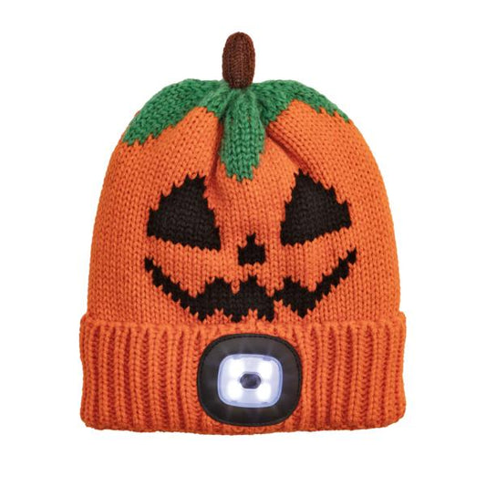 Orange Skeleton Halloween Flashlight Hat