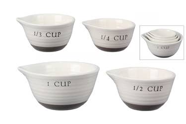 Ceramic Measuring Cups, 4 pc/s Country