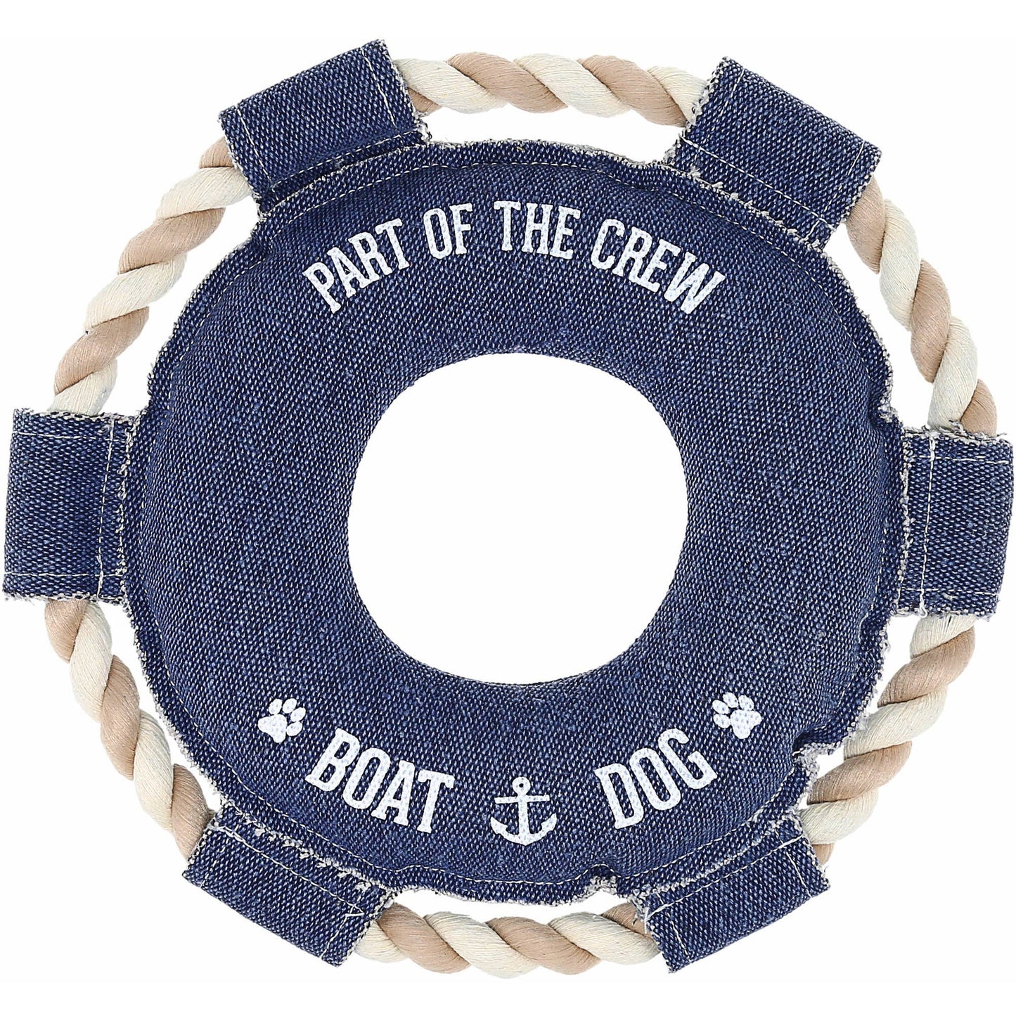 Boat Dog - 10.75" x 10.75" Canvas Dog Toy on Rope