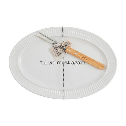 Grill Platter And Fork Set
