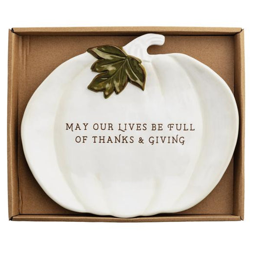 White Pumpkin Sentiment Plate