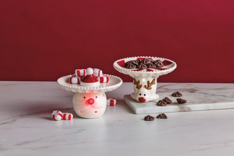 Santa Light-Up Candy Tidbit Pedestal