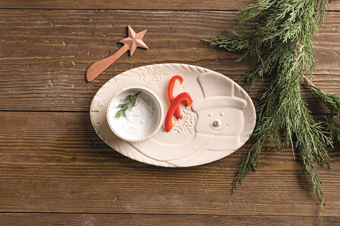Snowman Tray & Dip Set