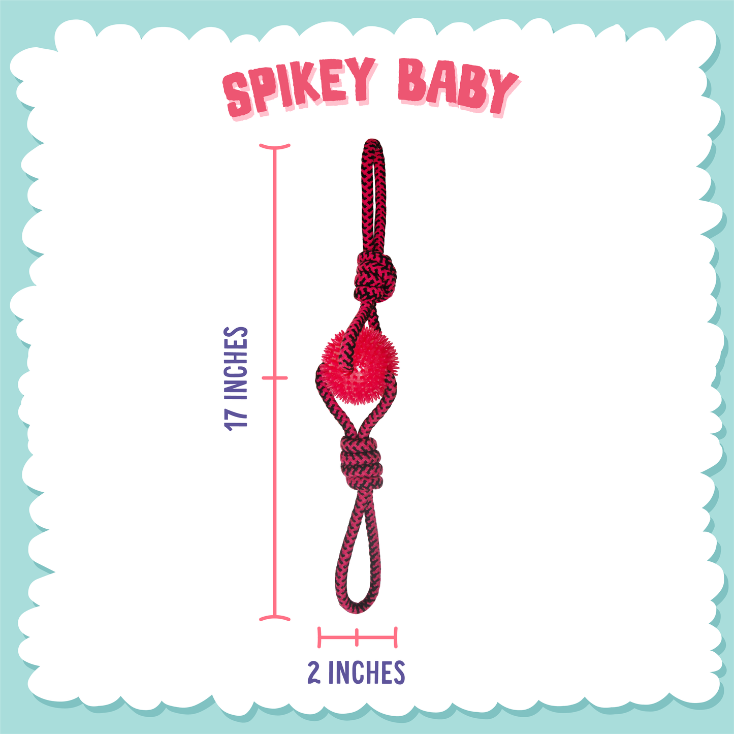 SnugArooz Spikey Baby Rope Dog Toy Assorted Colors 19"