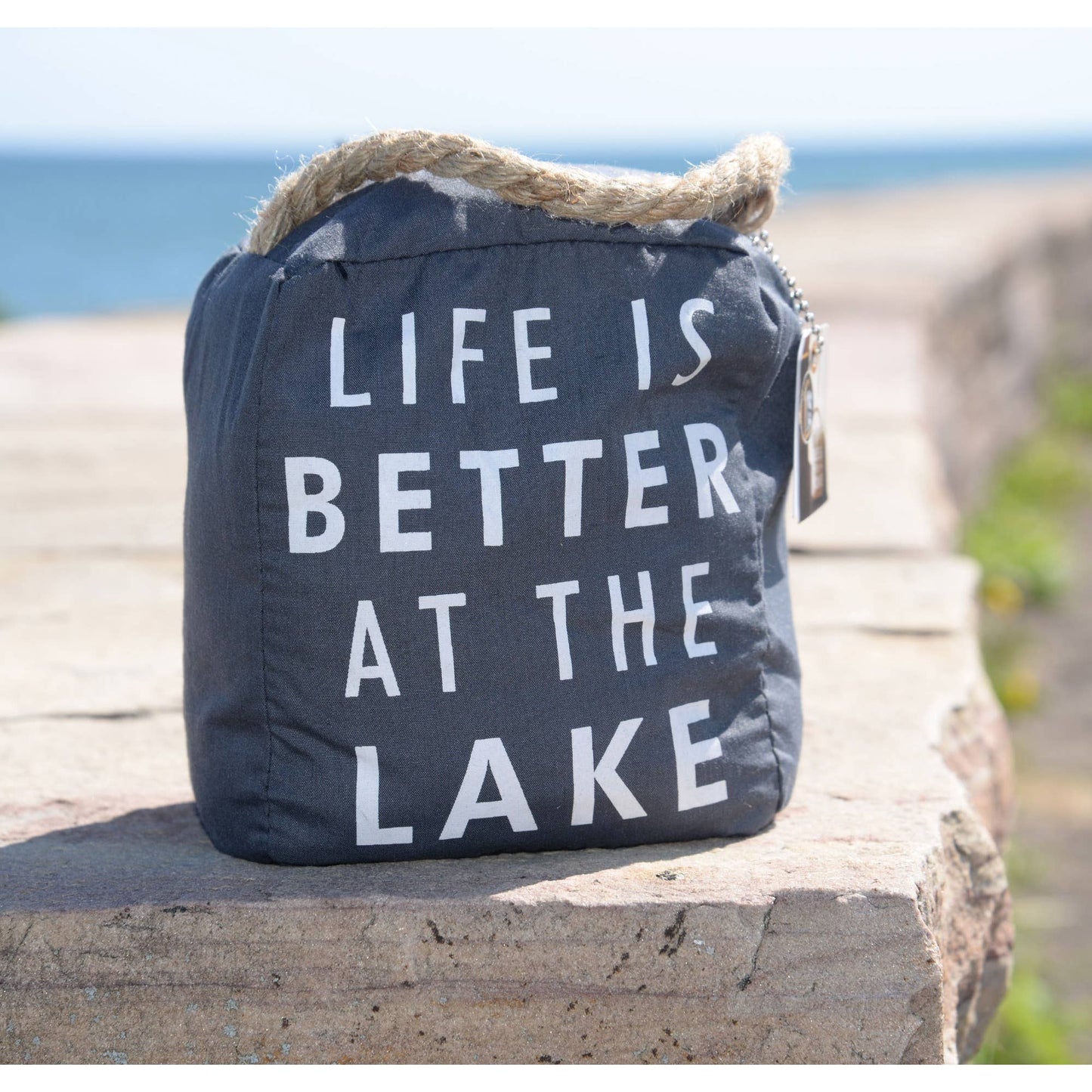 At the Lake - 5" x 6" Dark Gray Door Stopper