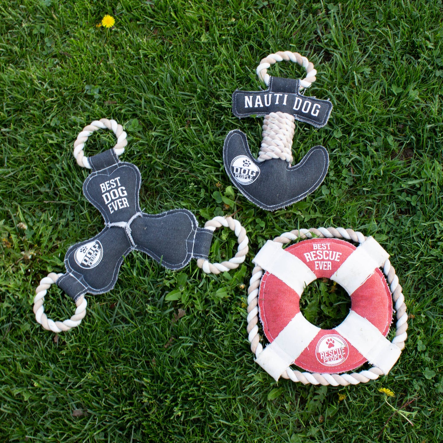 Best Dog Ever - 12" Canvas Dog Toy on Rope