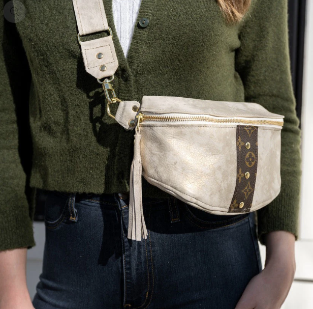 Upcycled LV Belt Bag in Stone Leather | Britt