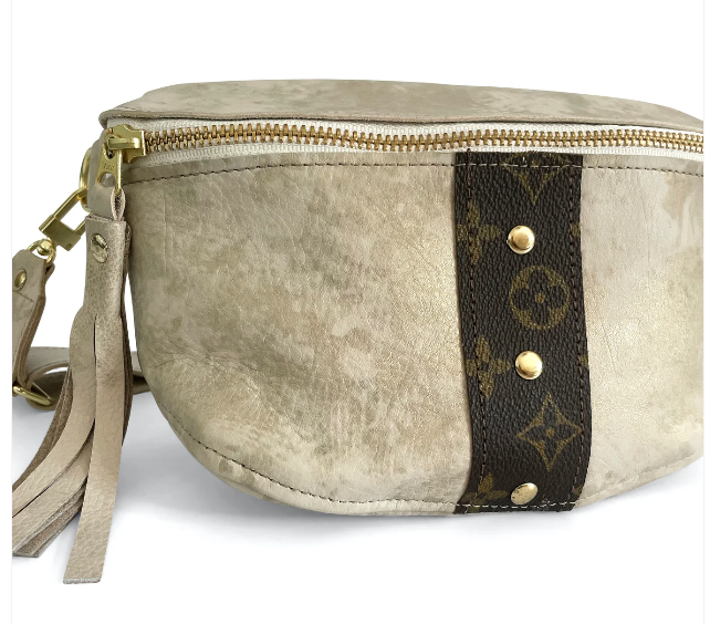 Upcycled LV Belt Bag in Stone Leather | Britt