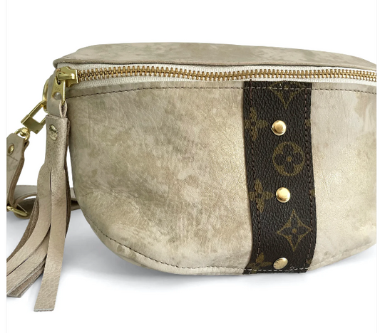 Upcycled LV Belt Bag in Stone Leather | Britt