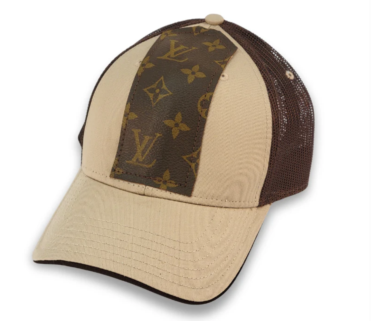 Couture Cap Trucker Hat In Upcycled LV, GG