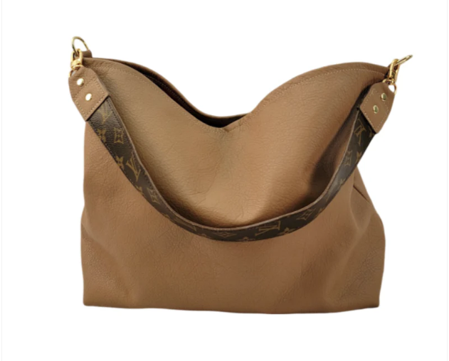 Sheila Shoulder Bag In Mocha Mousse Leather | Upcycled LV