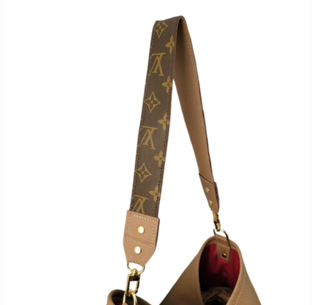 Sheila Shoulder Bag In Mocha Mousse Leather | Upcycled LV