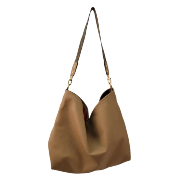 Sheila Shoulder Bag In Mocha Mousse Leather | Upcycled LV