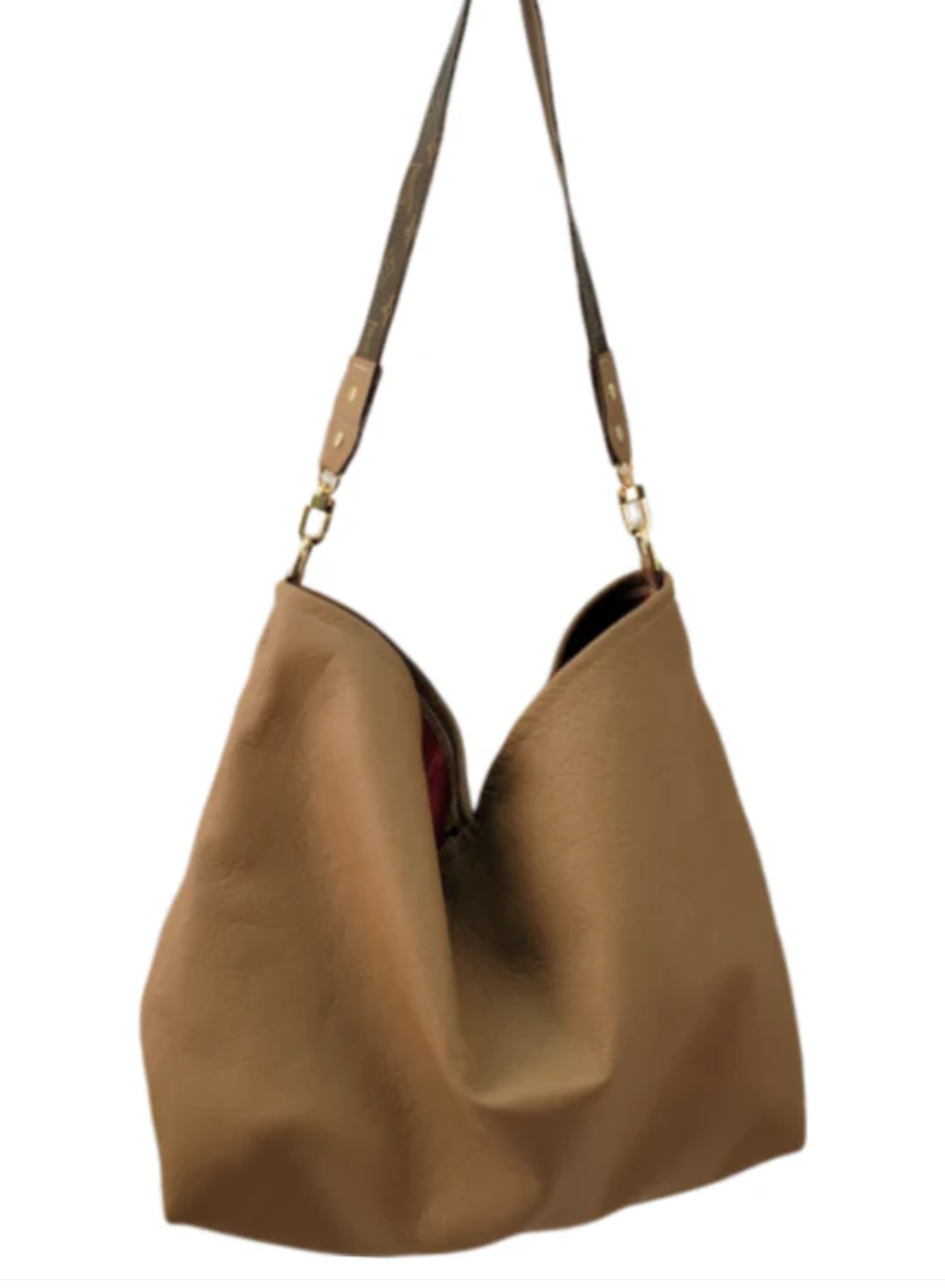 Sheila Shoulder Bag In Mocha Mousse Leather | Upcycled LV