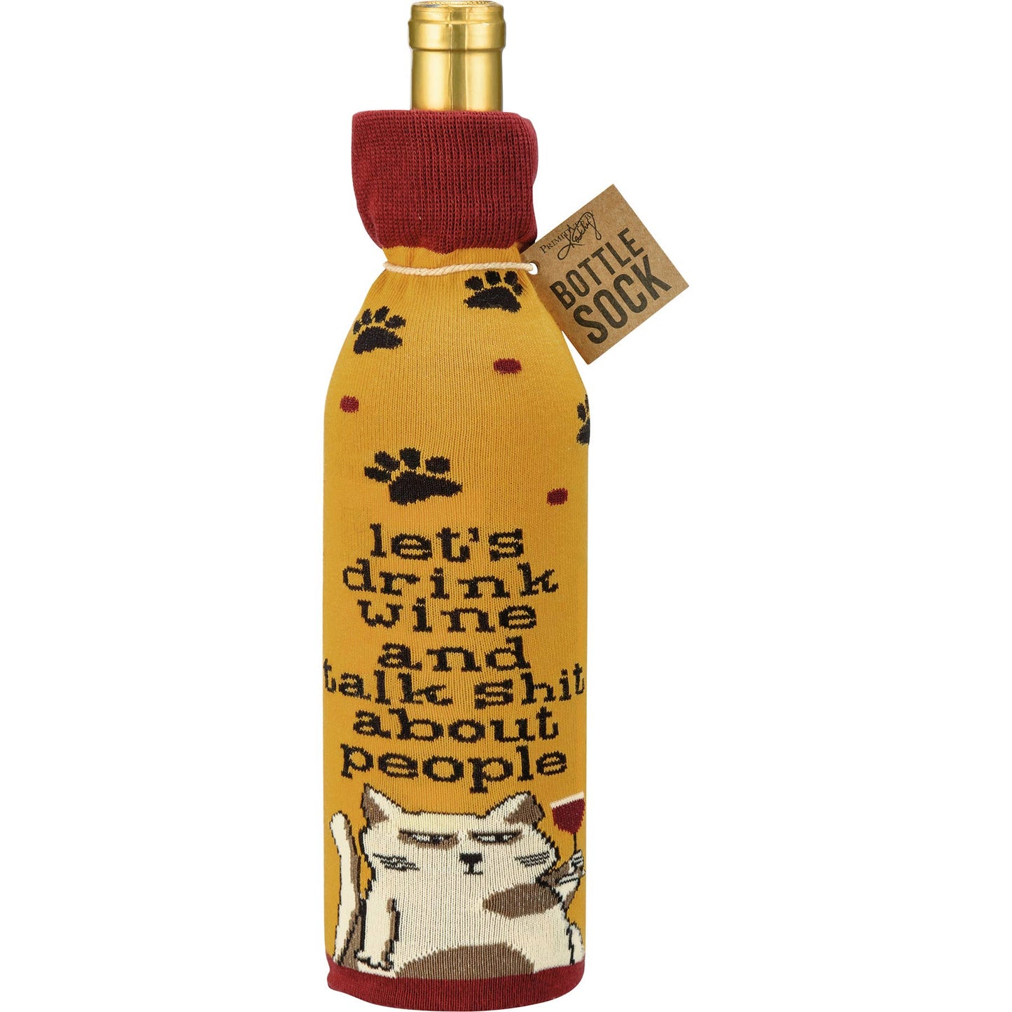 Let's Drink Wine Talk About People Bottle Sock