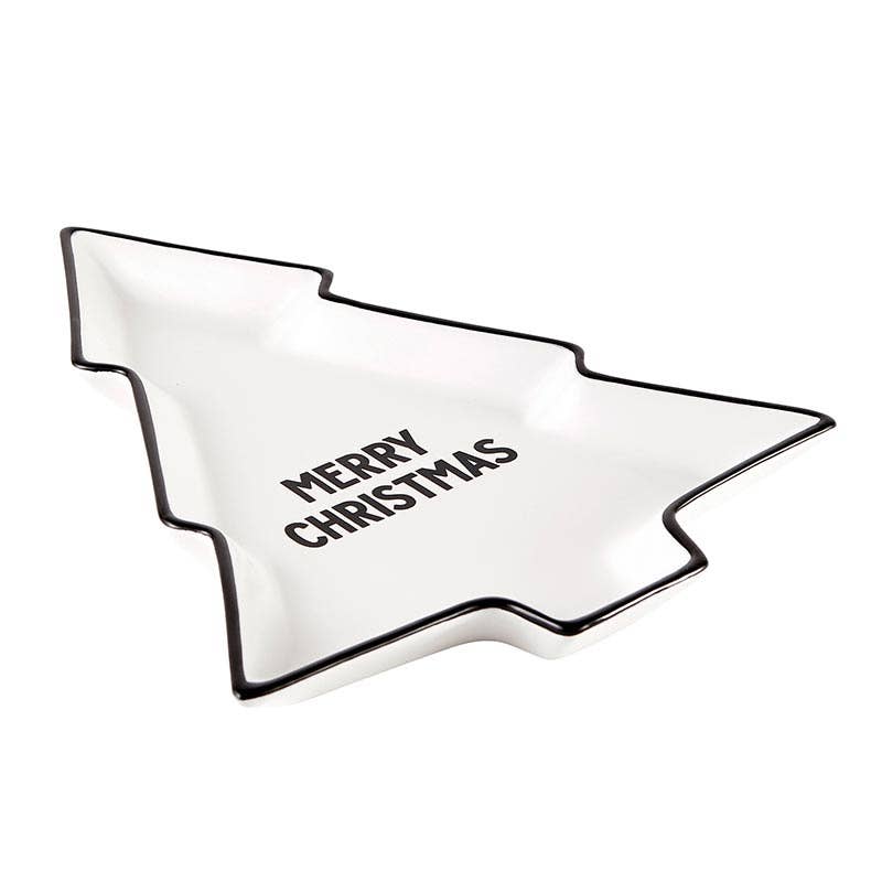 Ceramic Tree Plate - Merry Christmas