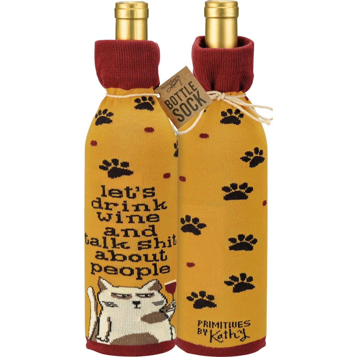Let's Drink Wine Talk About People Bottle Sock