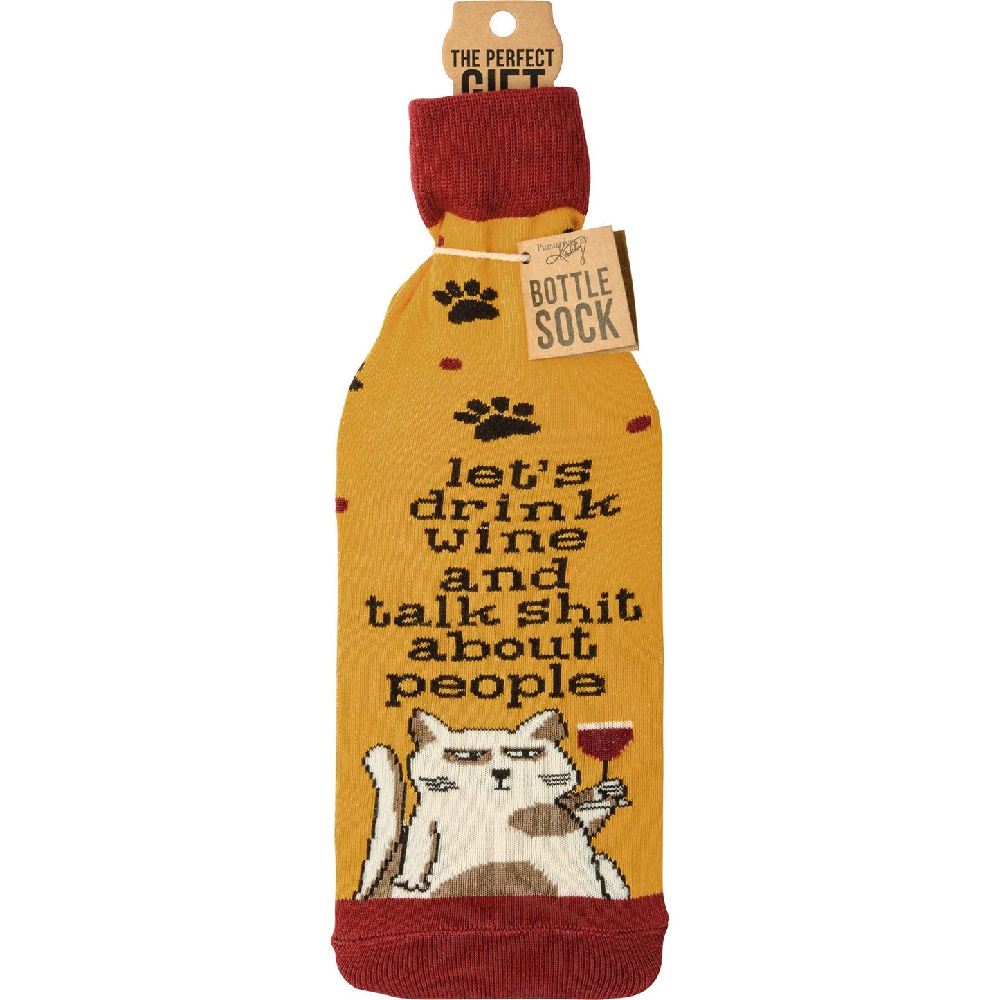Let's Drink Wine Talk About People Bottle Sock