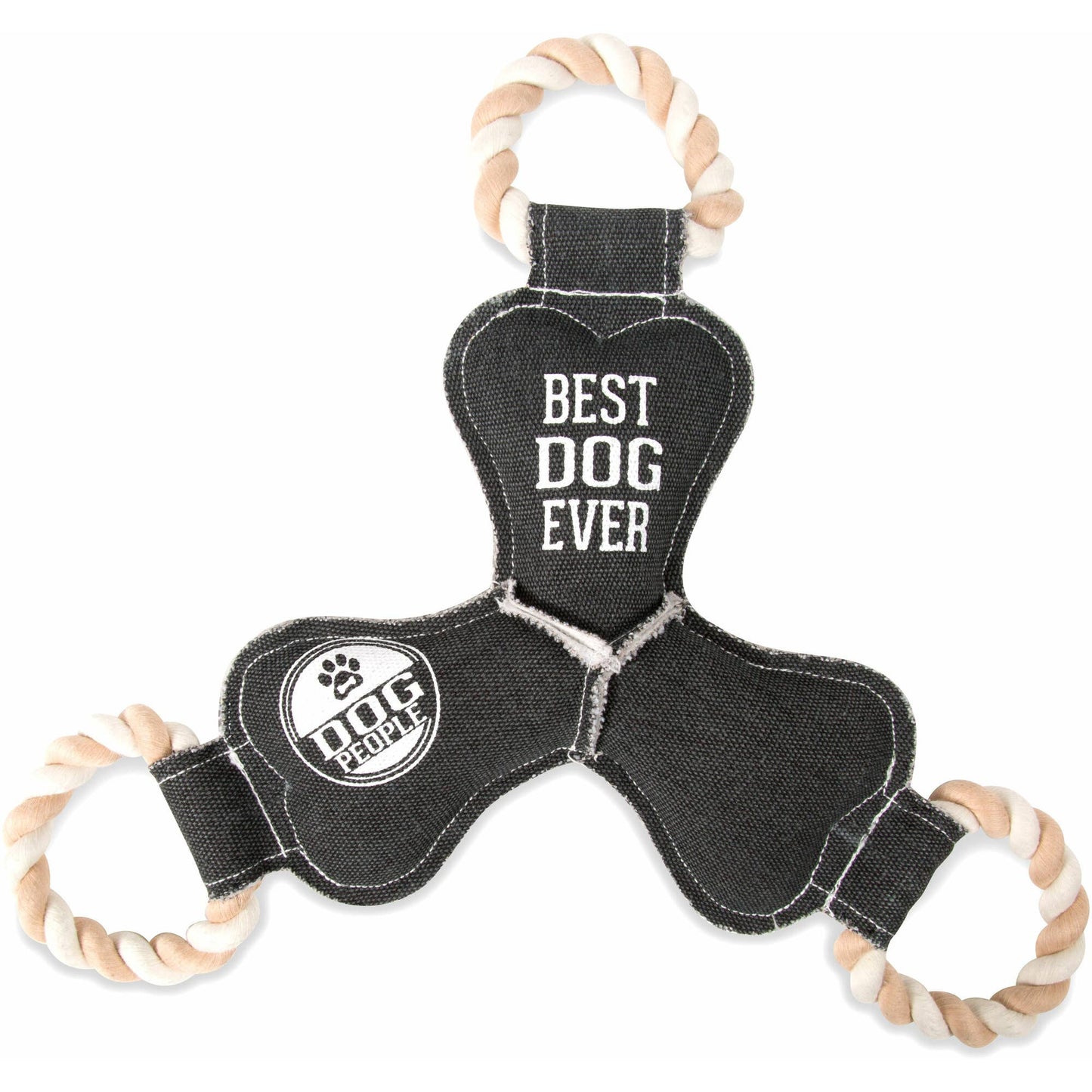 Best Dog Ever - 12" Canvas Dog Toy on Rope